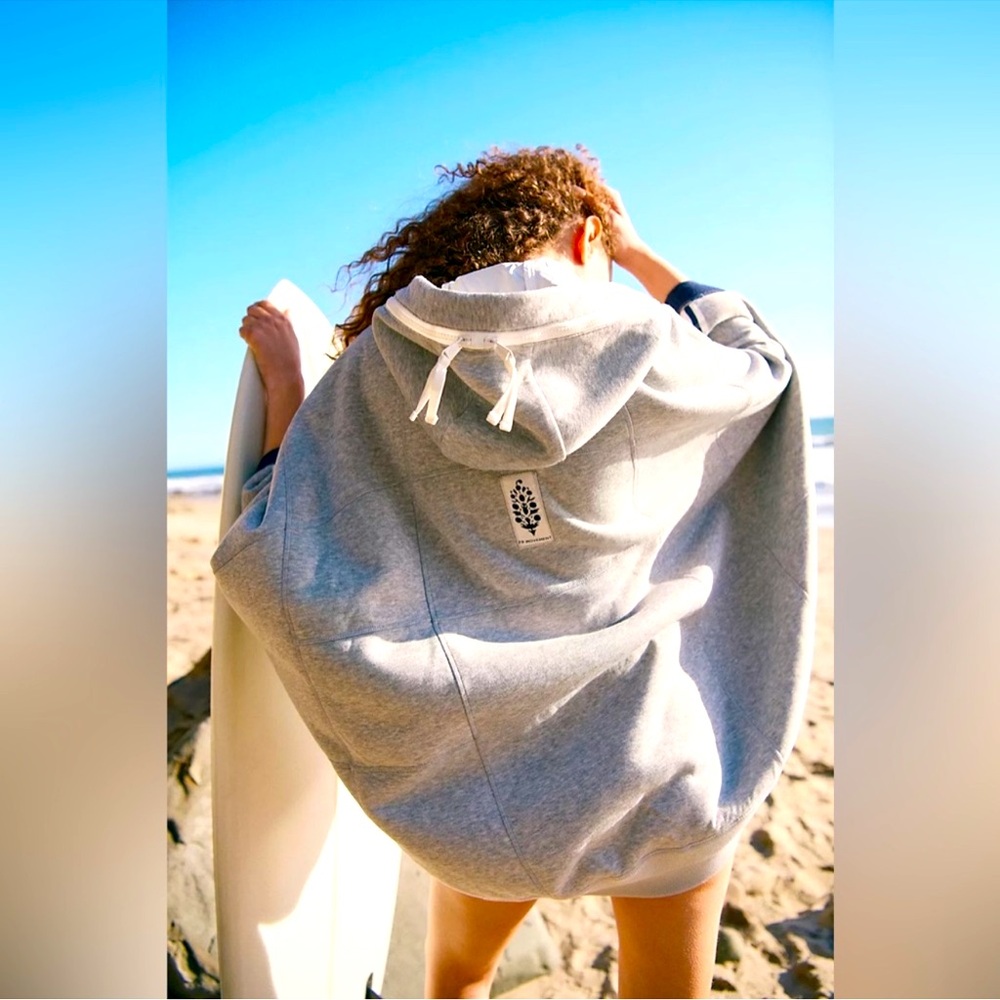 NWT Free People Movement Salt Air Cocoon Hoodie In Heather Grey Combo XS/S